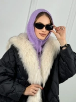 капор зимний и осенний капюшон- снуд вязаный ангора