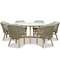 Комплект уличной мебели Mali из массива эвкалипта, стол Ø150 см, 6 стульев