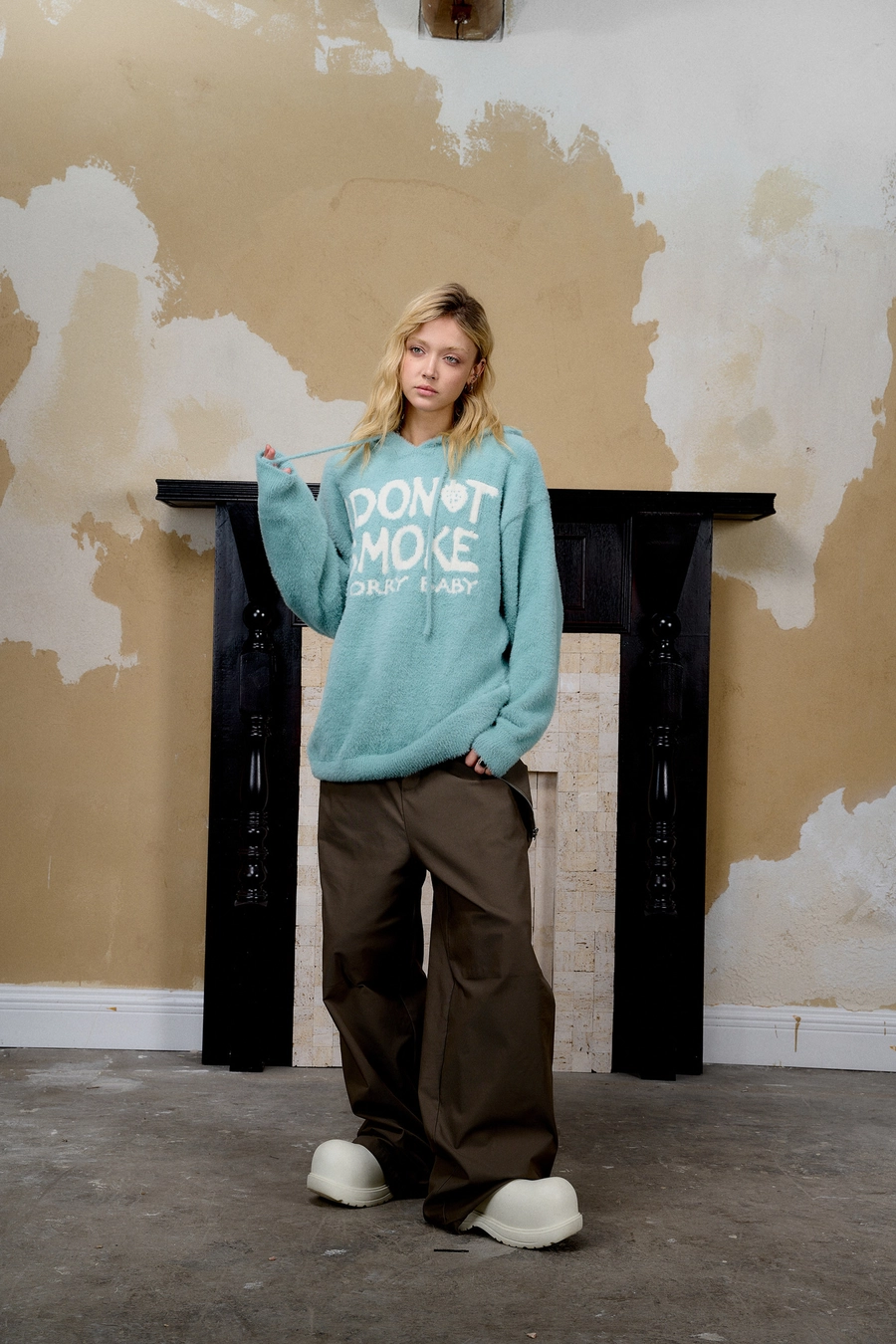 Плюшевое худи DONSMOKE Loose fit Plush Hoodie