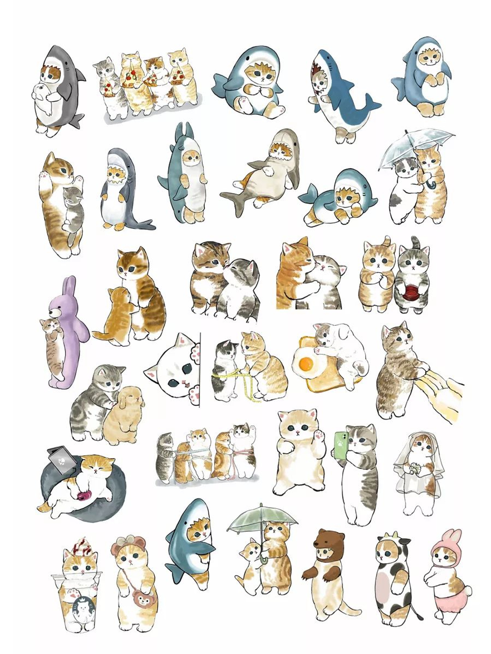 Наклейки детские на телефон стикеры на карту Котики