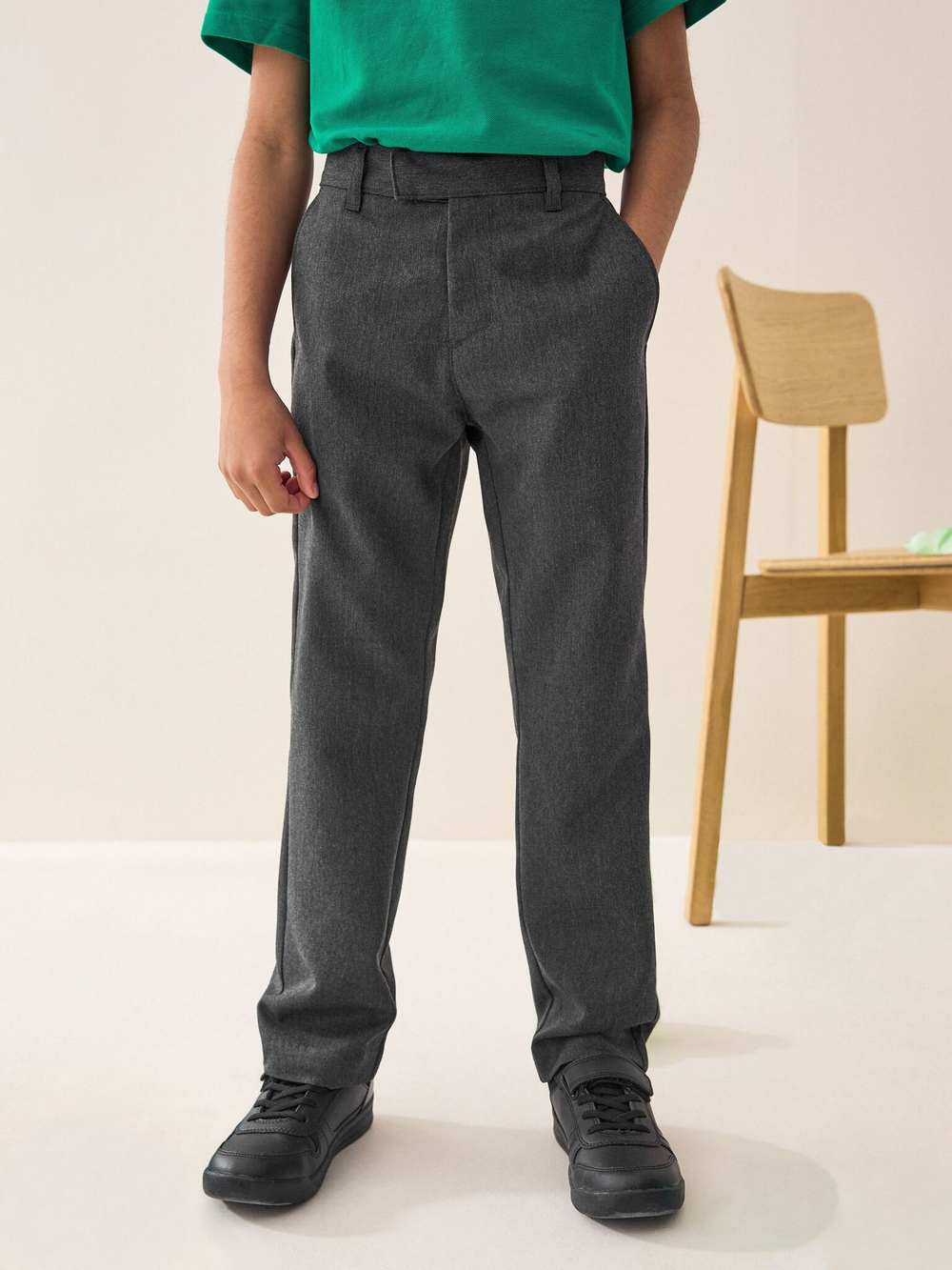 Брюки школьные узкие для мальчика Next 405-052, Серый