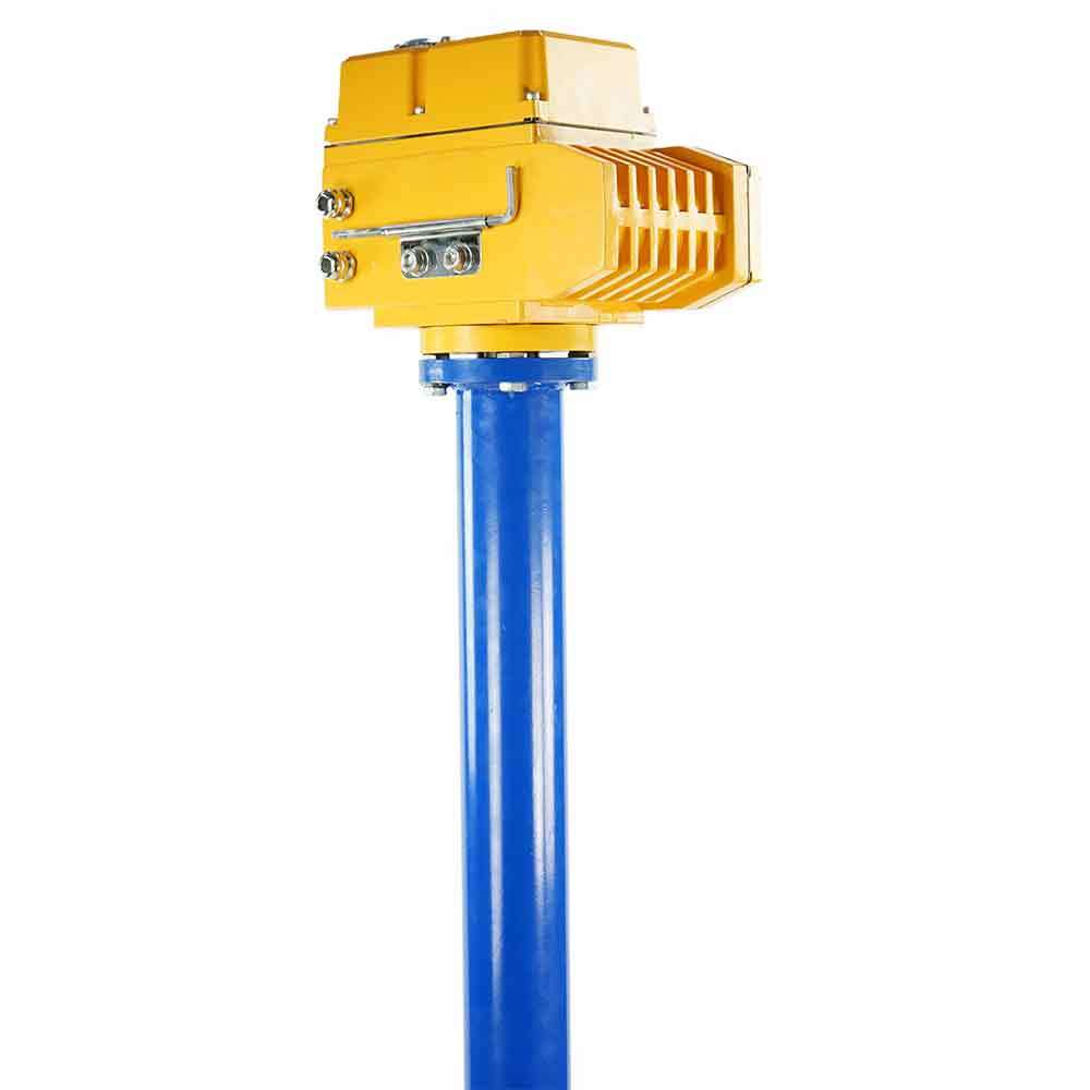 Wedge gate valve 30c939r blue Elephant-GGG50-EPDM-F4-BLUE PSI232 class 150 flange connection, with rubber lined wedge EPDM, control column L=800 mm, electric actuator Elephant MT 380V