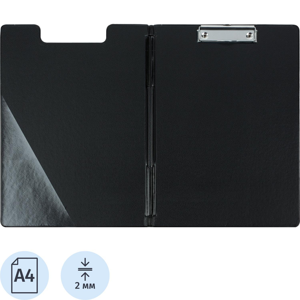 Папка-планшет  A4 черный с верх.створкой Россия