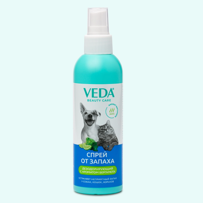 Veda 200 мл спрей дезодорирующий с ароматом бергамота для собак и кошек