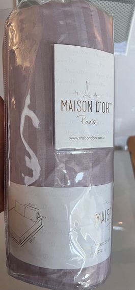 Простынь на резинке сатин 180х200 с наволочками 50х70-2шт SATEN FITTED Maison Dor Турция