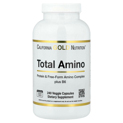 California Gold Nutrition, Total Amino с витамином B6 и смесью 20 аминокислот, 240 вегетарианских капсул