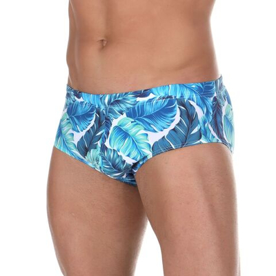 Мужские плавки с принтом в виде листьев Doreanse (Размер: XXL) (Цвет: синий)