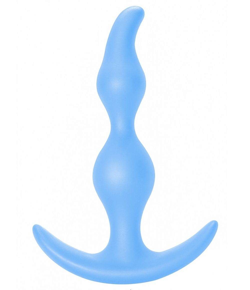 Анальная втулка Bent Anal Plug голубой 13 см
