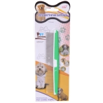 Расческа - пуходёрка комбинированная для животных «ЛАПУСИКИ», цвет зеленый, 17*3,5см (блистер)