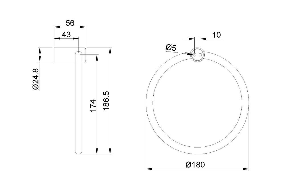 Полотенцедержатель 180 мм нерж. сталь ROMA 16827.S матовый