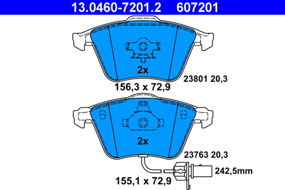 ATE - 13046072012-ATE - Brake Pad Set, disc brake