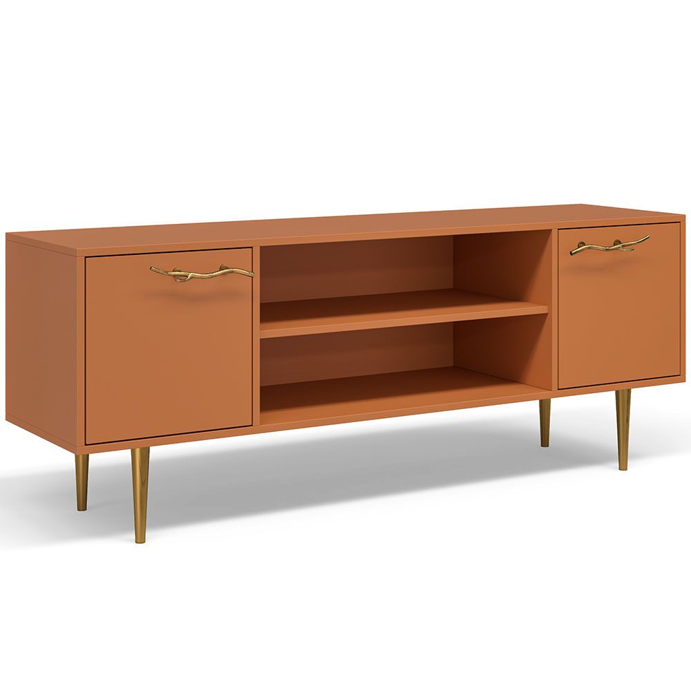 Тумба под ТВ Арт Колор matte 155см Стайл Голд Томленый оранжевый матовый