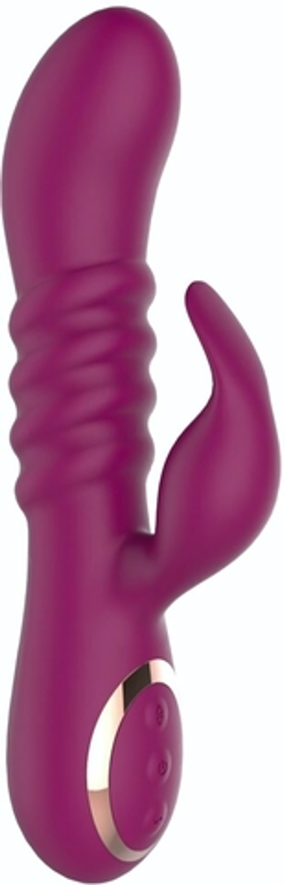 Сливовый вибратор-кролик AN Pistil - 20 см. (Цвет: красный)