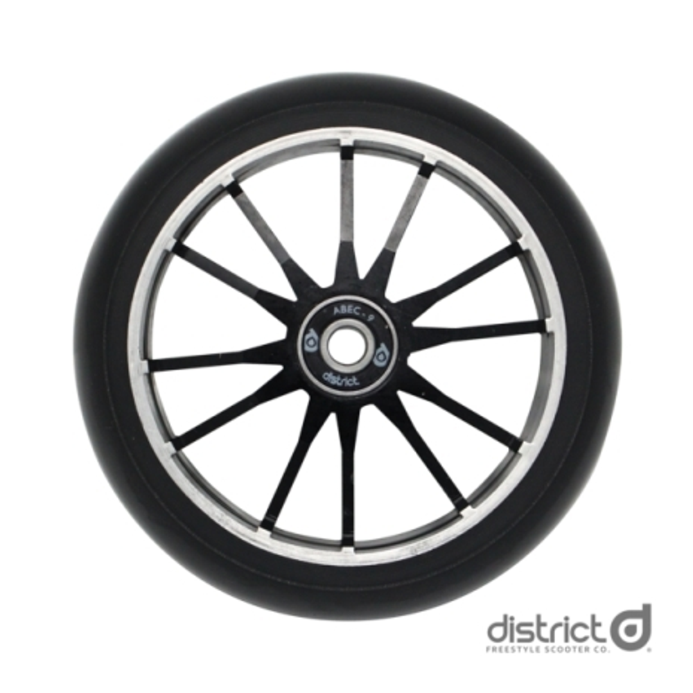 Колесо с подшипниками для самоката District 120x30 Wide Wheel Twin Core Black/Black