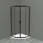 Душевой уголок BelBagno UNO-195-P-2-90-C-NERO 90х90 стекло прозрачное/профиль черный