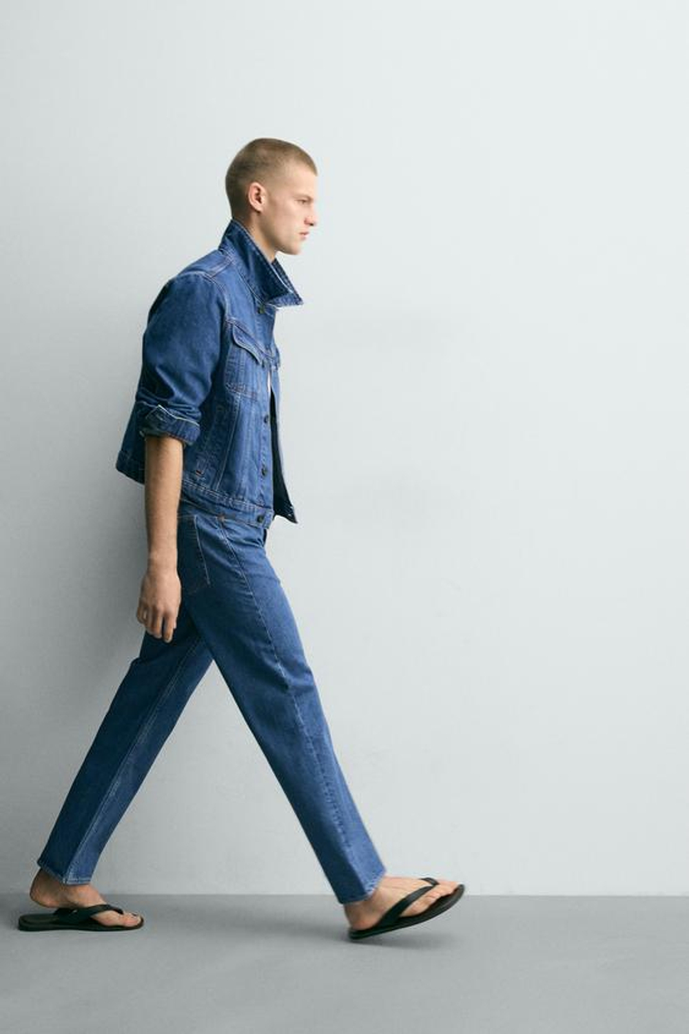 ZARA ДЖИНСЫ STRAIGHT ДЛИНОЙ ДО ЩИКОЛОТКИ, СИНИЙ