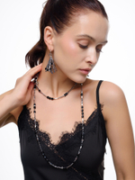 Серьги "Faceted cub black"