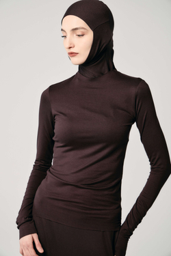 Лонгслив «Силуэт» коричневый