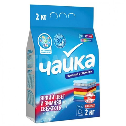 Чайка Стиральный порошок автомат Яркий цвет и зимняя свежесть 2 кг