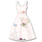 Шар Фольгированный Платье розовое (Белый)