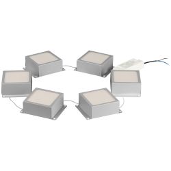 Светильник светодиодный ЭРА Грильято SPO-646-3-5K-S6 36Вт 5000К 89х89мм Домино 100х100 металлик 6 кубиков драйвер | Светильники с внутренним драйвером