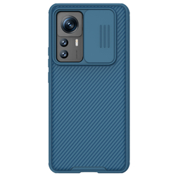 Двухкомпонентный чехол синего цвета на Xiaomi 12T Pro, защитная шторка для защиты камеры, Nillkin, серия CamShield Pro