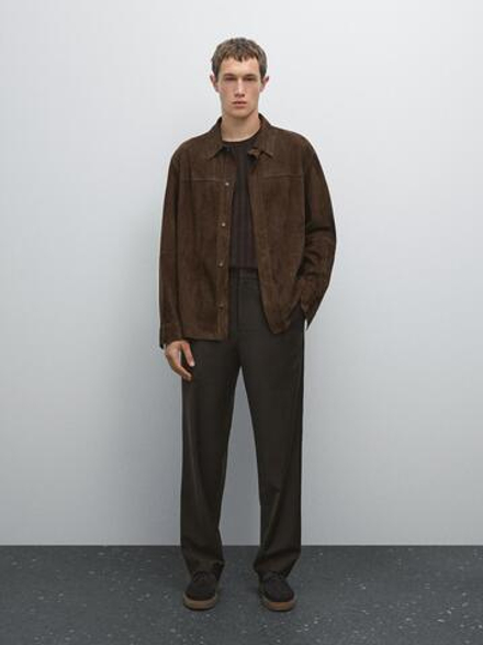 Massimo Dutti Брюки-джоггеры из шерстяной смеси, коричневый