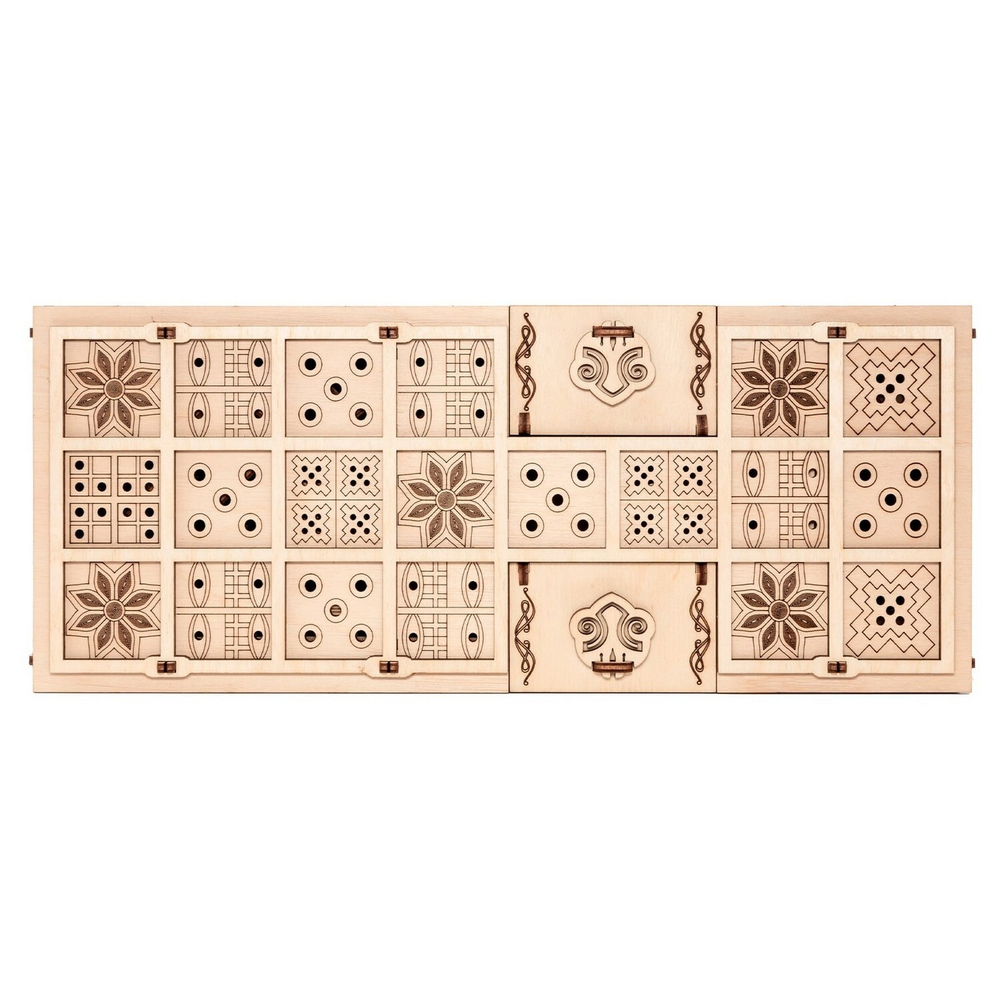 Деревянный конструктор и настольная игра GAMESET - Ура и Сенет (EWA)