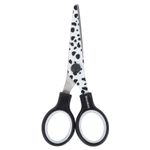 Ножницы BRAUBERG "Kid Series", 130 мм чёрно-белые с цветной печатью "Далматин", закругленные, 232276