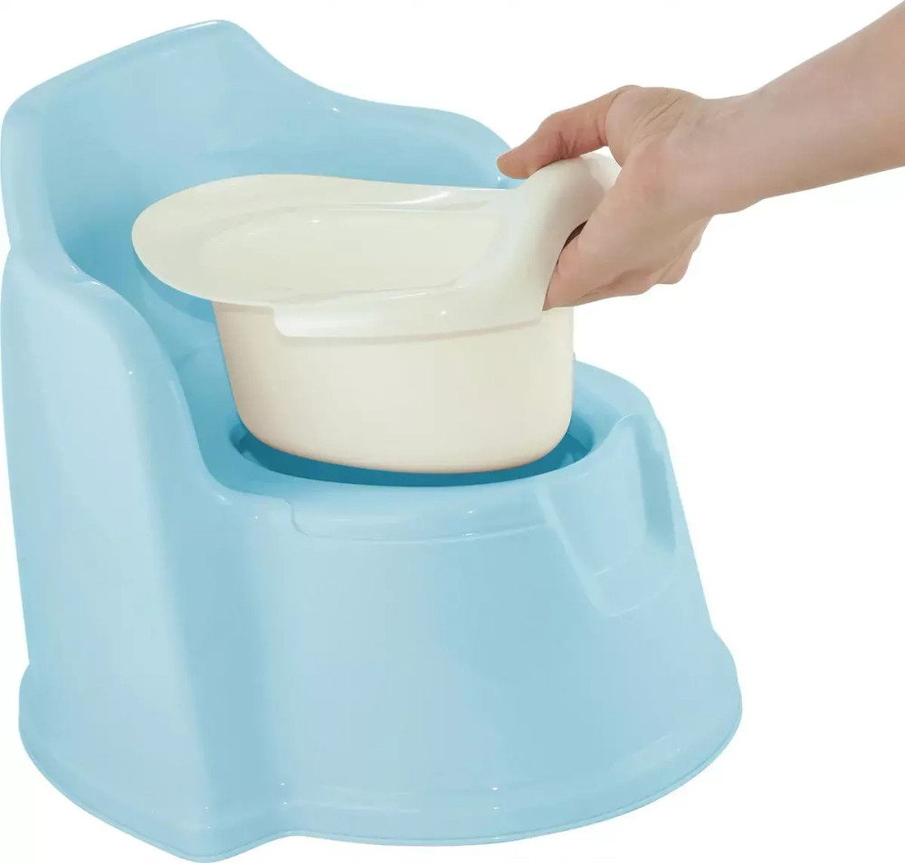 Горшок со спинкой Lalababy Protect Me голубой с крышкой LA1042ГЛП