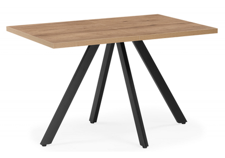 Стол деревянный Woodville Райн 32 116(160)x77 раздвижной дуб табачный, черный, ножки черные