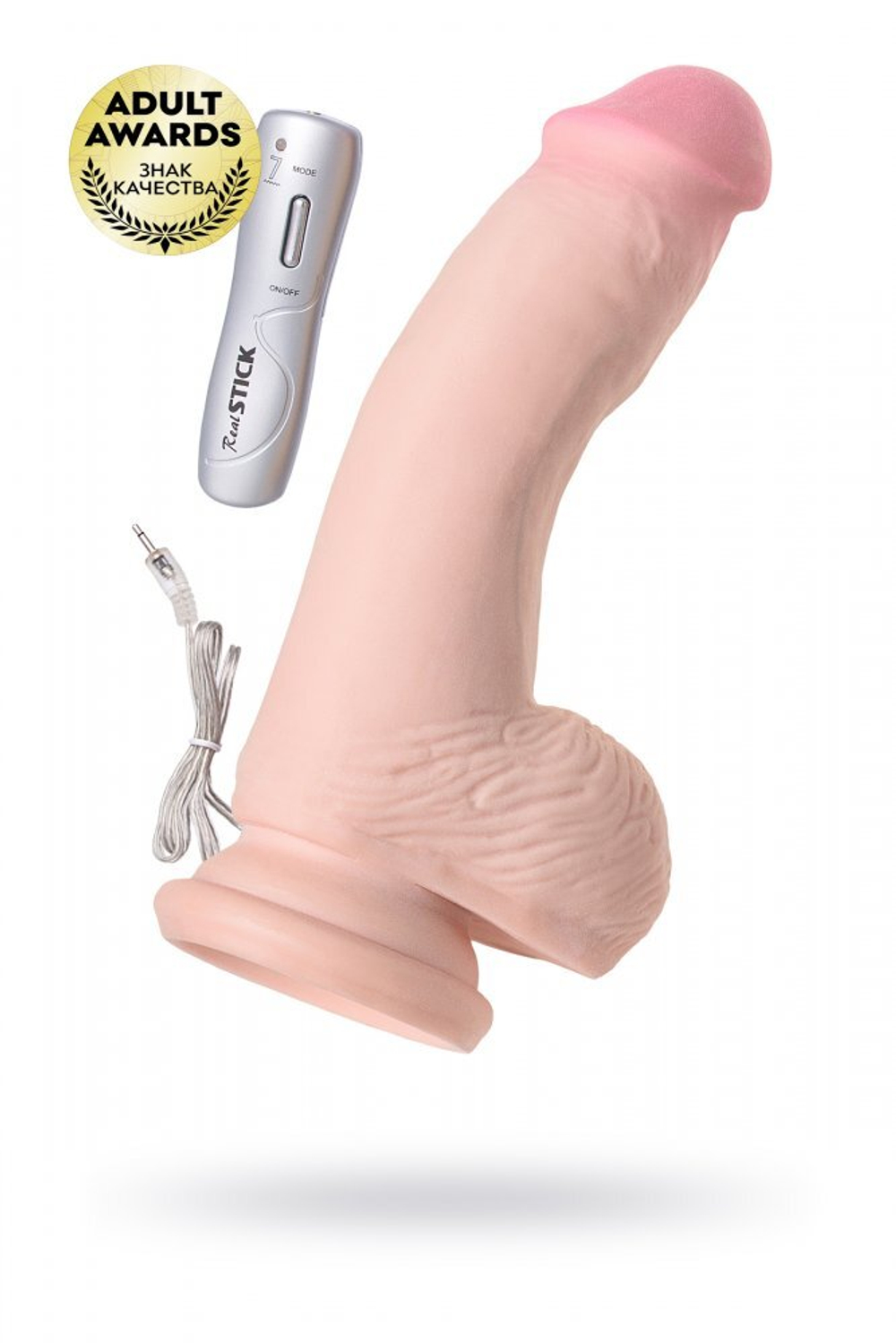 Вибратор 7 режимов вибрации на присоске телесный RealStick 15 см