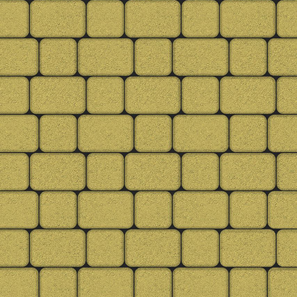 Тротуарная плитка КЛАССИКО - Стандарт Желтый, комплект из 2 видов плит