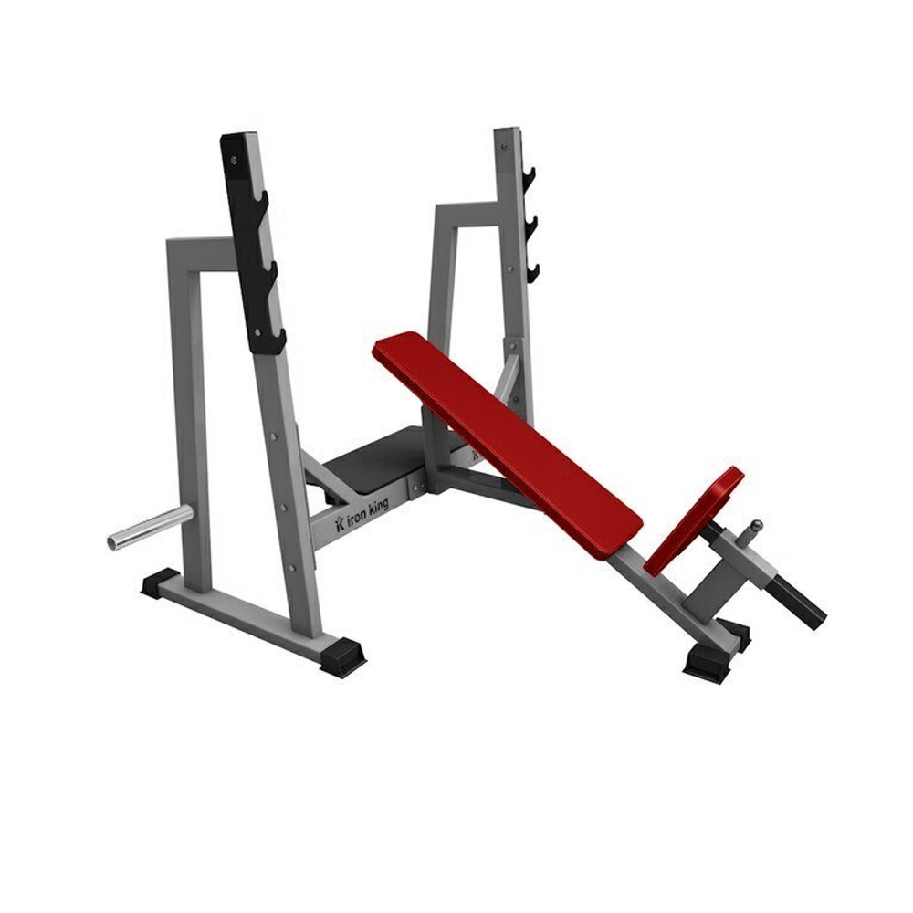 Наклонная скамья для жима лежа со стойками Серый