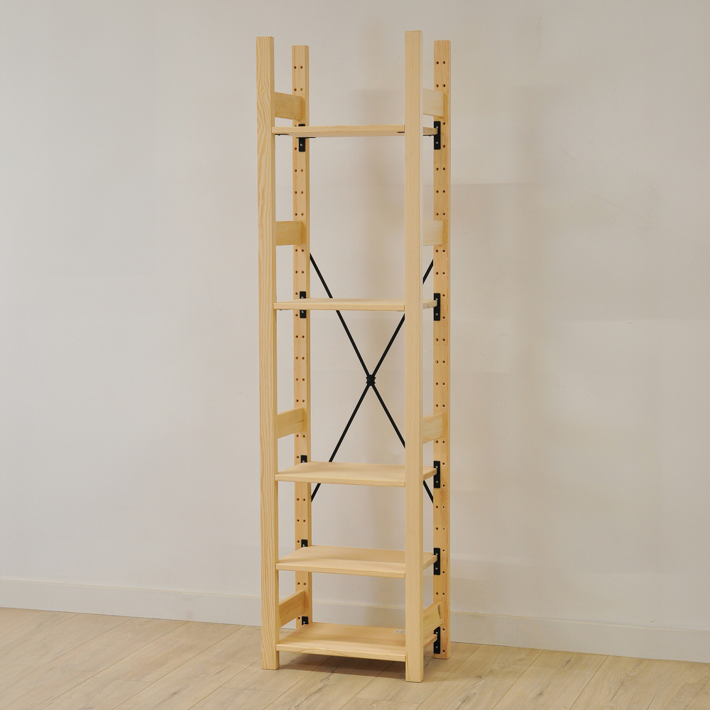 Стеллаж деревянный ИВАРИ с 5 полками из массива сосны