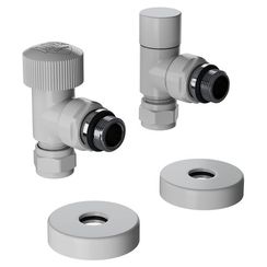 Набор термостатический угловой Royal Thermo Design Pro 15мм М30х1,5 (Белый)