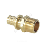 Муфта для PE-X труб аксиальная латунь Дн 20х3/4" НР РОС