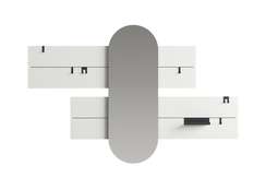 Вешалка Stripe L горизонтальная с зеркалом 60*160 см (белый)