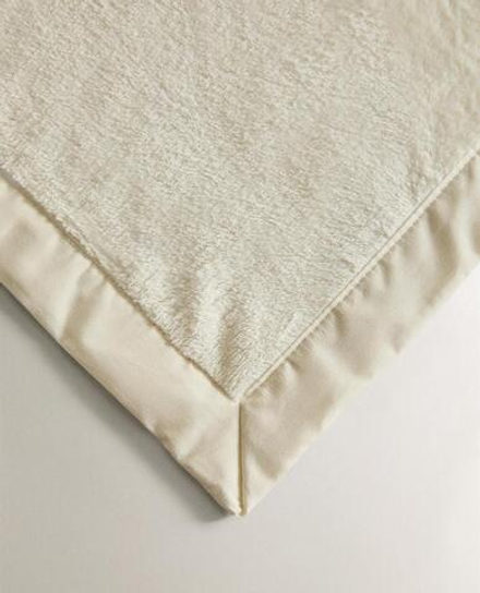 ZARA HOME ДЕТСКИЙ ПЛЕД ИЗ ХЛОПКА, ЭКРЮ