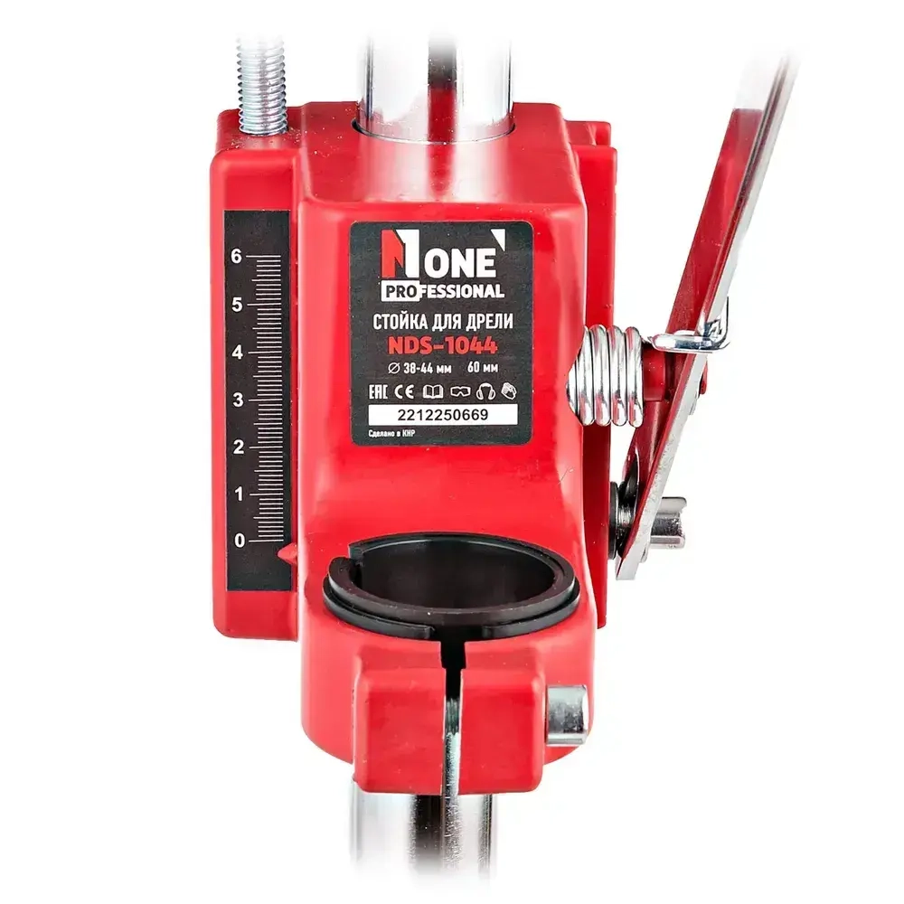 Стойка для дрели NUMBER ONE NDS-1044, диаметр 38-44 мм, глубина 60мм, ограничитель, чугунное основание