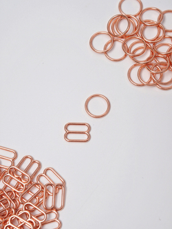 Кольцо, регулятор, регулятор сердечко и крючок для бюстгальтера розовое золото ширина 1 см ОПТом