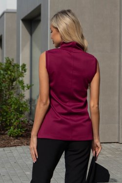 Бордовый топ без рукавов из вискозы