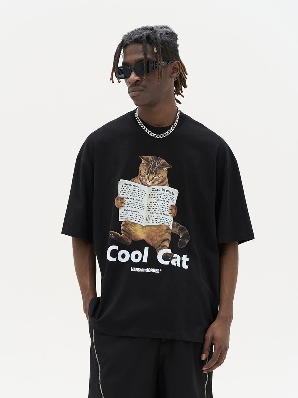 Футболка HARSHandCRUEL "Cool Cat" Oversized Tee