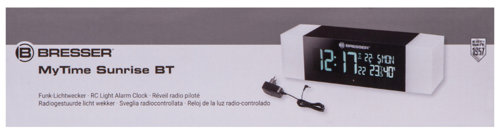 Радио с будильником и термометром Bresser MyTime Sunrise Bluetooth, черное