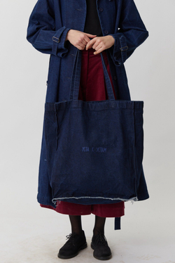 Шопер из синей вареной джинсы