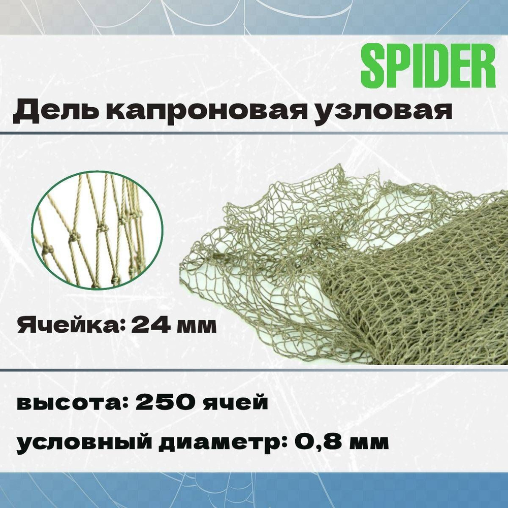 Дель капроновая уз. термофиксированная 24 мм, 210den /12,250