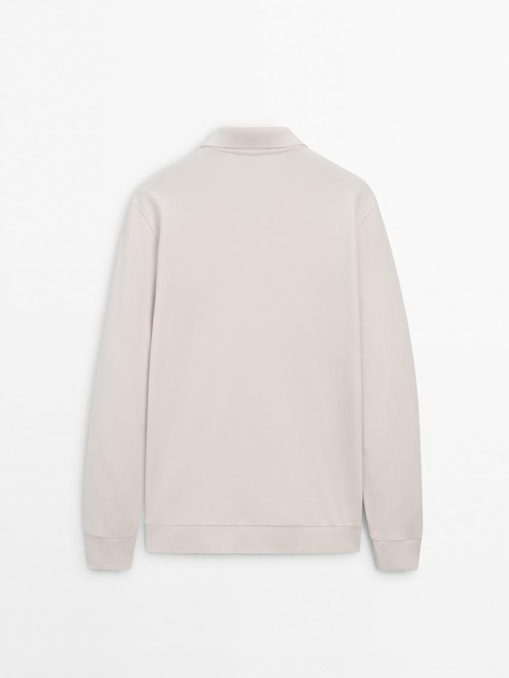 Massimo Dutti Свитер с воротником-поло, бежевый