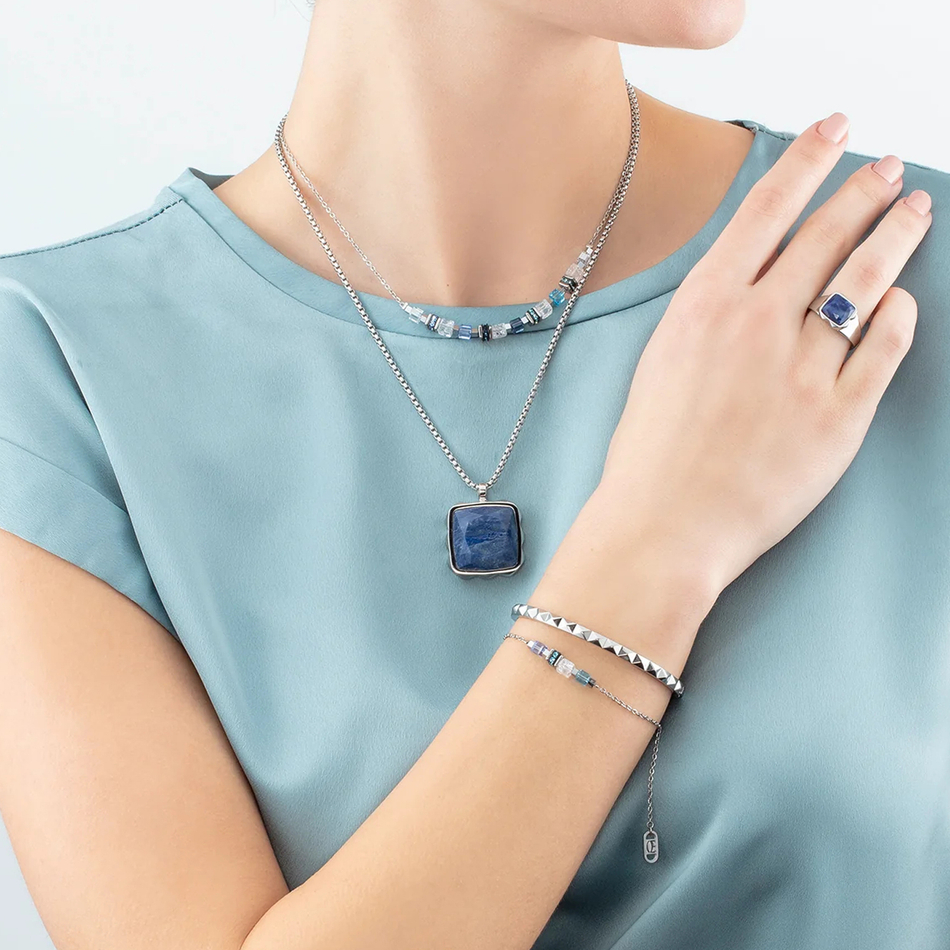 Кольцо Coeur de Lion Blue-Silver 1200/40-0717 58