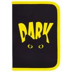 Пенал BRAUBERG с наполнением, 1 отделение, 1 откидная планка, 24 предмета, 21х14 см, "Dark cat", 272351
