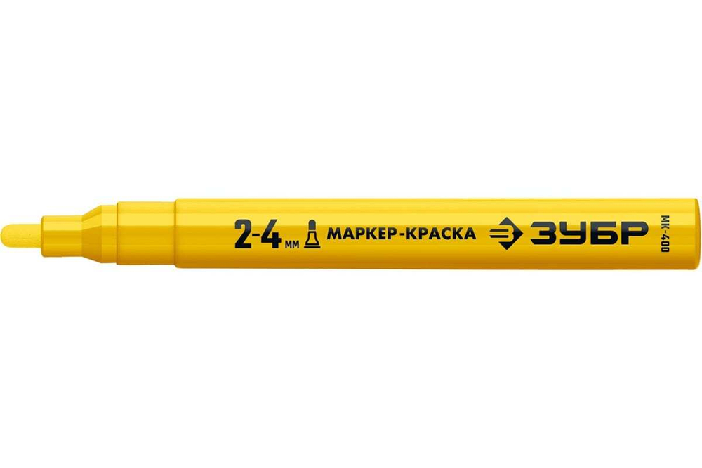Маркер-краска ЗУБР Профессионал МК-400 жёлтый, 2-4 мм 06325-5